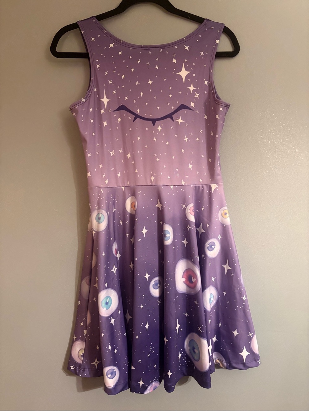 Miss Octopie Starry Eyes Purple Astral Skater Dress - Picture 3 of 5